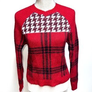 Woolrich Womens Wool Mohair Red Holiday Crewneck Sweater Sz XS Host Pick